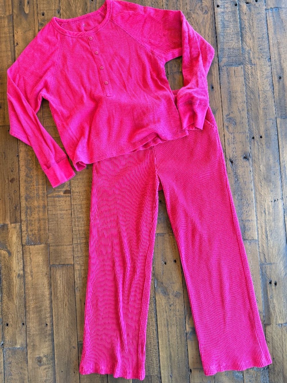 GAP Kids Girls Pink Ribbed Lounge Set Top & Pants Size L 10 2 Piece Outfit